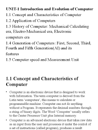 evolution of computers notes