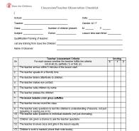 observation checklist for teachers