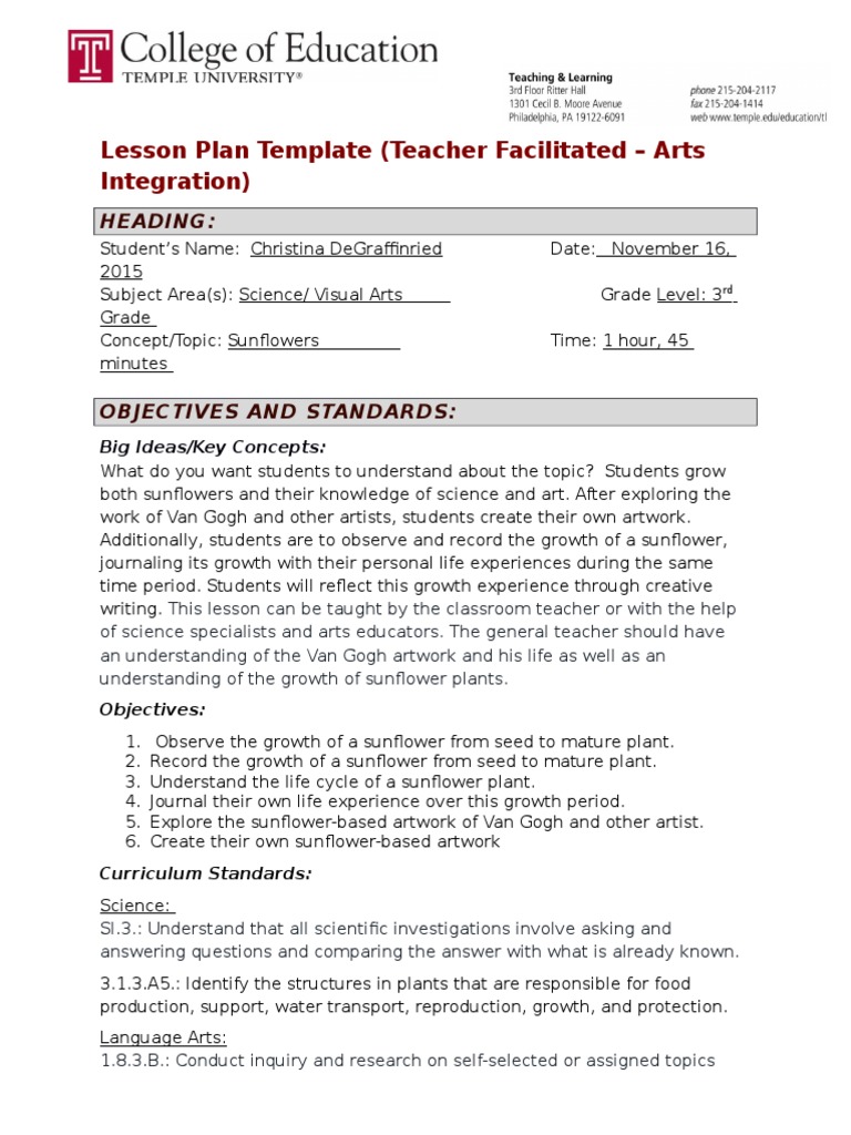 visual art lesson plans for teachers
